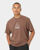 HUF X Pleasures Dyed Short Sleeve T-Shirt Brown