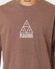 HUF X Pleasures Dyed Short Sleeve T-Shirt Brown