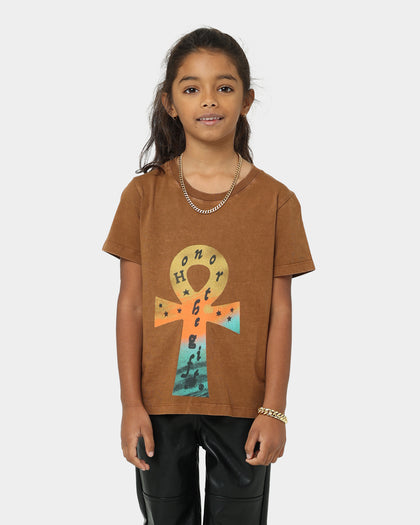 Honor The Gift Kids' Fall Spiritual Warfare T-Shirt Brown