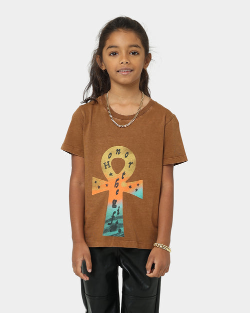 Honor The Gift Kids' Fall Spiritual Warfare T-Shirt Brown