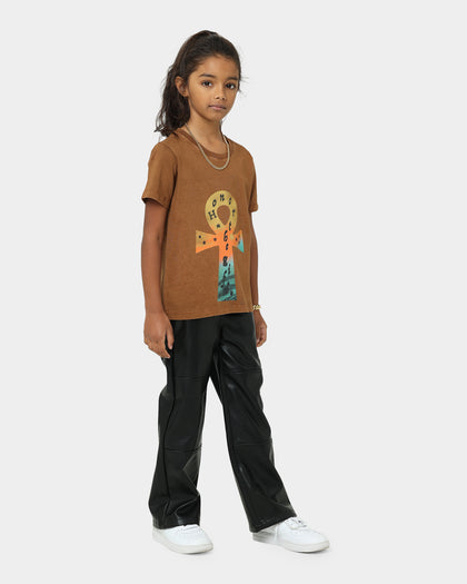 Honor The Gift Kids' Fall Spiritual Warfare T-Shirt Brown