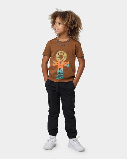 Honor The Gift Kids' Fall Spiritual Warfare T-Shirt Brown