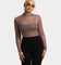 EN ES Women's Cheeky Check Mesh Top Check