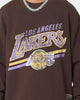 Mitchell & Ness Los Angeles Lakers Headline Crewneck Baroque Brown