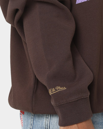 Mitchell & Ness Los Angeles Lakers Headline Crewneck Baroque Brown