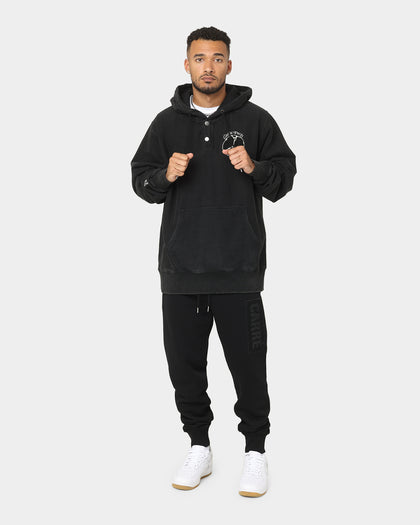 Carre Peace Button Up Hoodie Washed Black