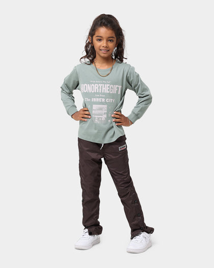 Honor The Gift Kid's Holiday Stereo Long Sleeve T-Shirt Sage