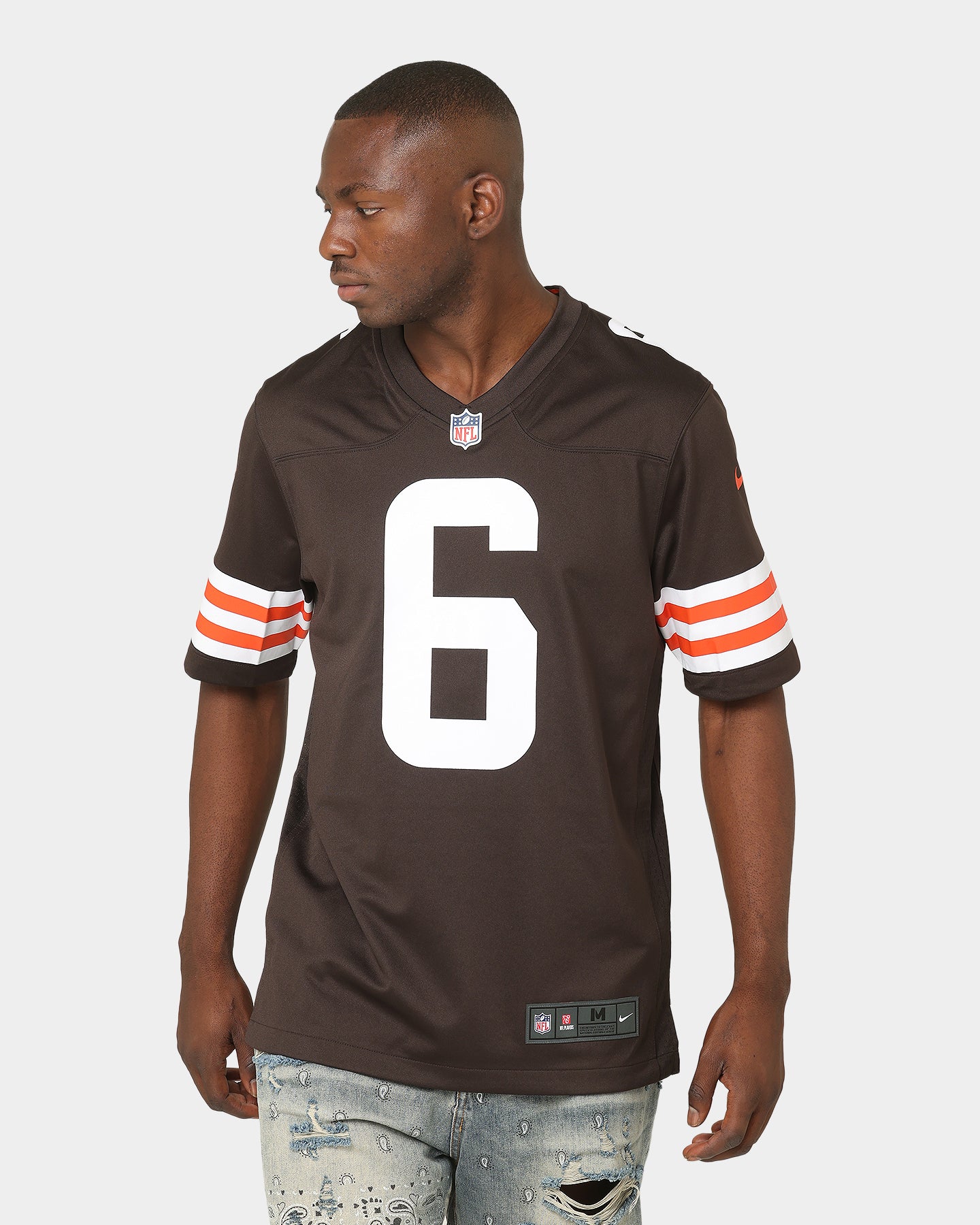 Nike Cleveland Browns Baker Mayfield #6 Game NFL Jersey Seal