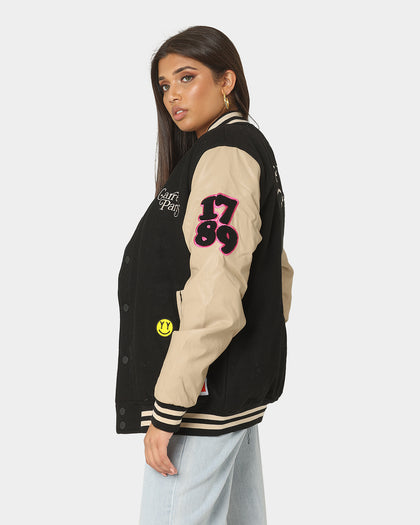 Carre Peace Varsity Jacket Black/Stone
