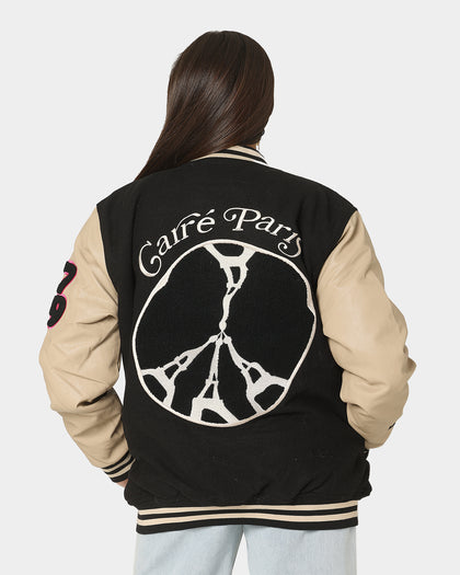 Carre Peace Varsity Jacket Black/Stone
