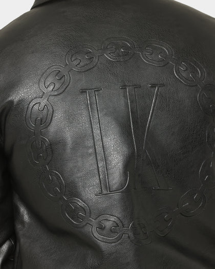 Last Kings Chain Faux Leather Jacket Black