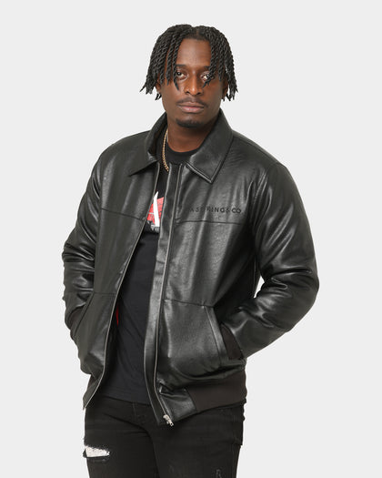 Last Kings Chain Faux Leather Jacket Black