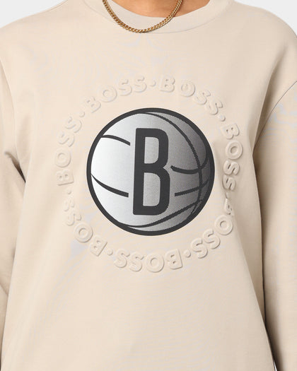 Hugo Boss Hugo Boss X NBA Basic Brooklyn Nets Crewneck Sweatshirt Light Beige