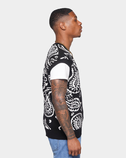 XXIII Paisley Vest Cardigan Black/White