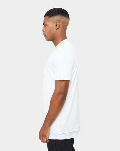 Carre Distressed Slash Oversized Short Sleeve T-Shirt Off White/White