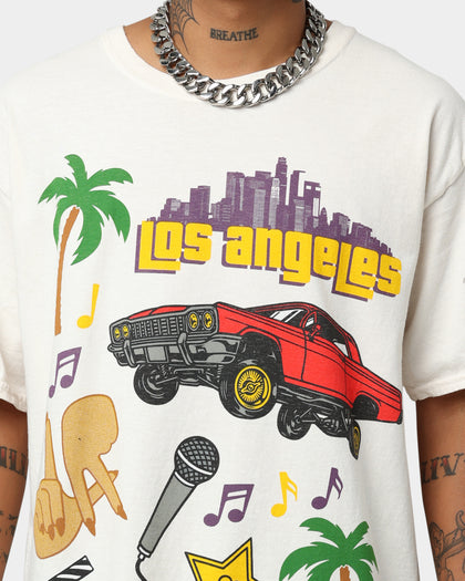 Goat Crew All Over Los Angeles Vintage T-Shirt Off White