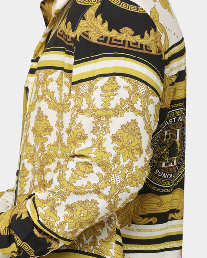 Last Kings Baroque Long Sleeve Shirt Black/White/Gold
