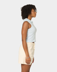 Stussy Women's Valley Rib Polo Tank Ice Blue