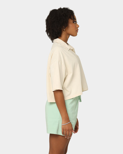 Stussy Women's Woodland Rugby Short Sleeve T-Shirt Cream