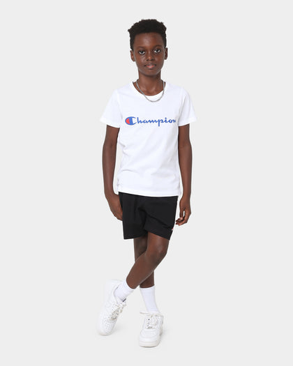 Champion Kid's Script Short Sleeve T-Shirt White