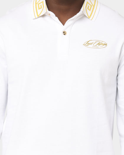 Last Kings City Of Angels Long Sleeve Polo Shirt White