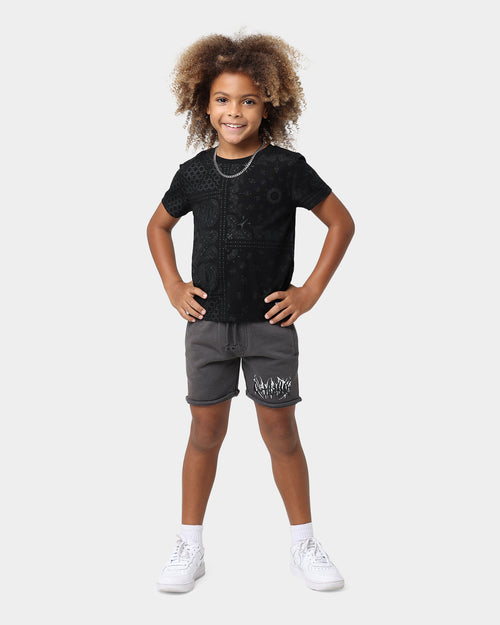 Lil Homme Kids' Bandana Ultra Short Sleeve Set Black/Charcoal