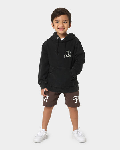 Lil Homme Kids' Peace Classic Hoodie Washed Black