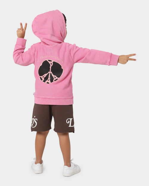 Lil Homme Kids' Peace Classic Hoodie Washed Pink