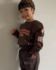 Lil Homme Kids' Worldwide Crewneck Dark Brown