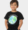 Lil Homme Kids' Worldwide Peace Short Sleeve T-Shirt Black