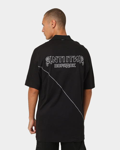 The Anti Order Military Oversized Polo Shirt Black/White