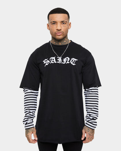 Saint Morta Jail Layered Long Sleeve T-Shirt Black/White