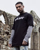Saint Morta Jail Layered Long Sleeve T-Shirt Black/White