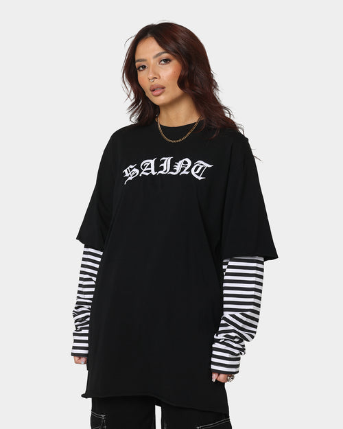 Saint Morta Jail Layered Long Sleeve T-Shirt Black/White