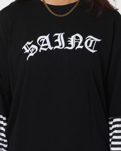 Saint Morta Jail Layered Long Sleeve T-Shirt Black/White