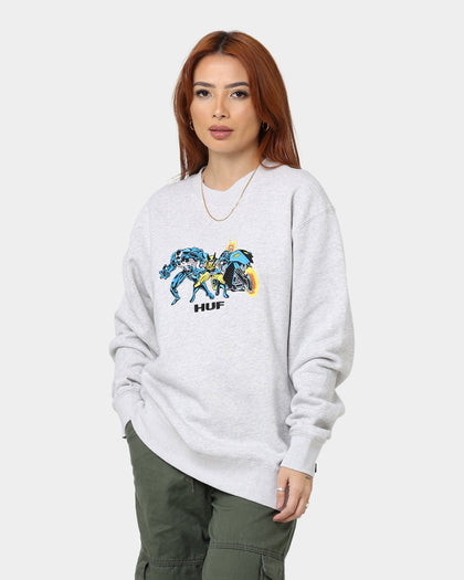 HUF X Marvel Team Up Crewneck Athletic Heather
