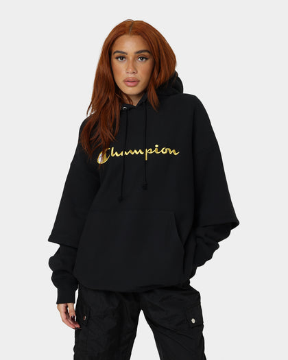 Champion Reverse Weave Double Layer Hoodie Black/Gold