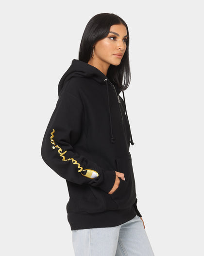 Champion Reverse Weave Quarter Zip Hoodie Black/Gold