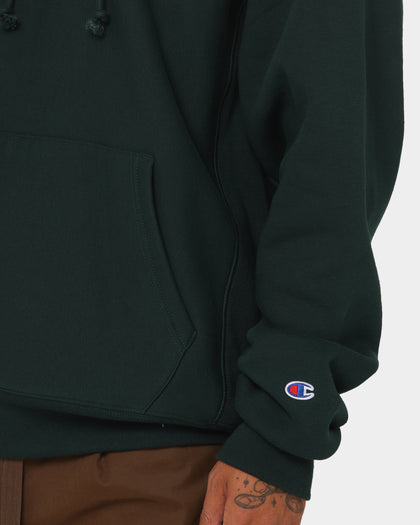 Champion Reverse Weave Quarter Zip Hoodie Midfield Green