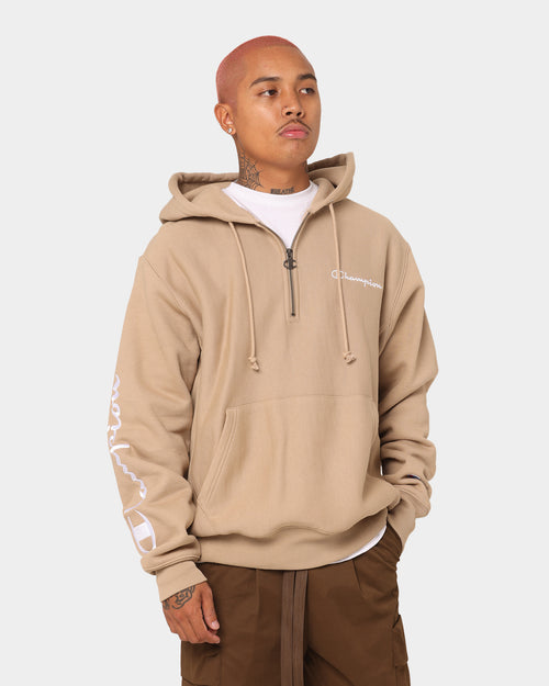 Champion Reverse Weave Quarter Zip Hoodie Country Walnut