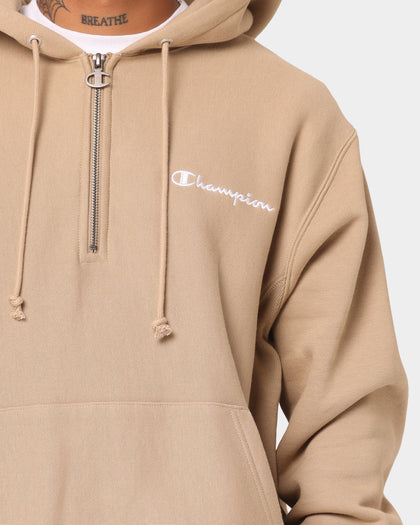 Champion Reverse Weave Quarter Zip Hoodie Country Walnut