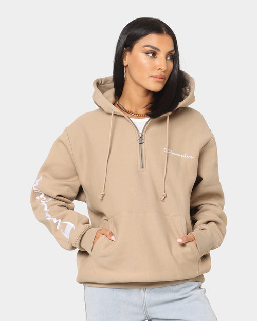 Champion Reverse Weave Quarter Zip Hoodie Country Walnut