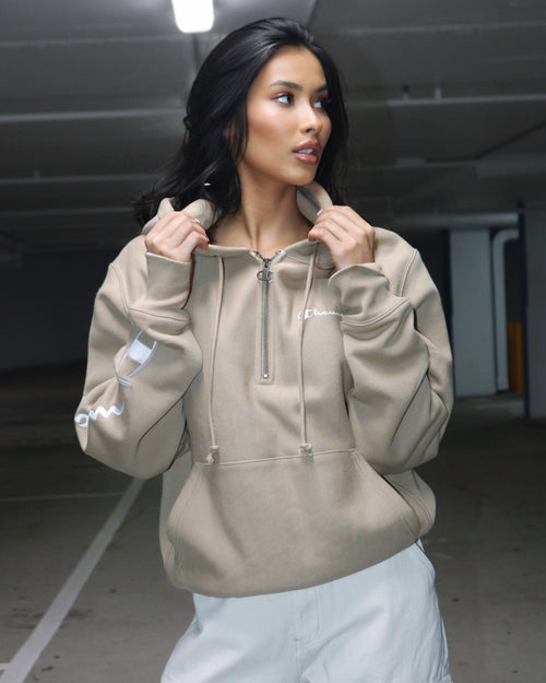 Champion Reverse Weave Quarter Zip Hoodie Country Walnut