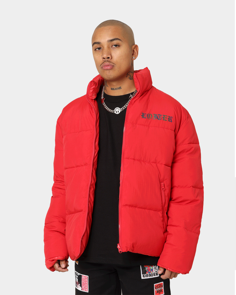 Loiter Certified Reversible Puffer Jacket Red Culture Kings