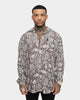 Saint Morta Paisley Skulls Long Sleeve Button Up Shirt Vintage Brown