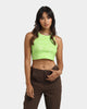 EN ES Women's Illusion Cropped Rib Tank Green
