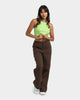 EN ES Women's Illusion Cropped Rib Tank Green