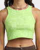 EN ES Women's Illusion Cropped Rib Tank Green
