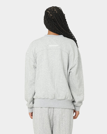 PYRA Women's Quilt Crew Sweater Grey Marle