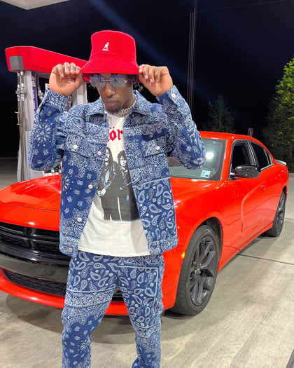 XXIII Cashel Paisley Denim Jacket Blue